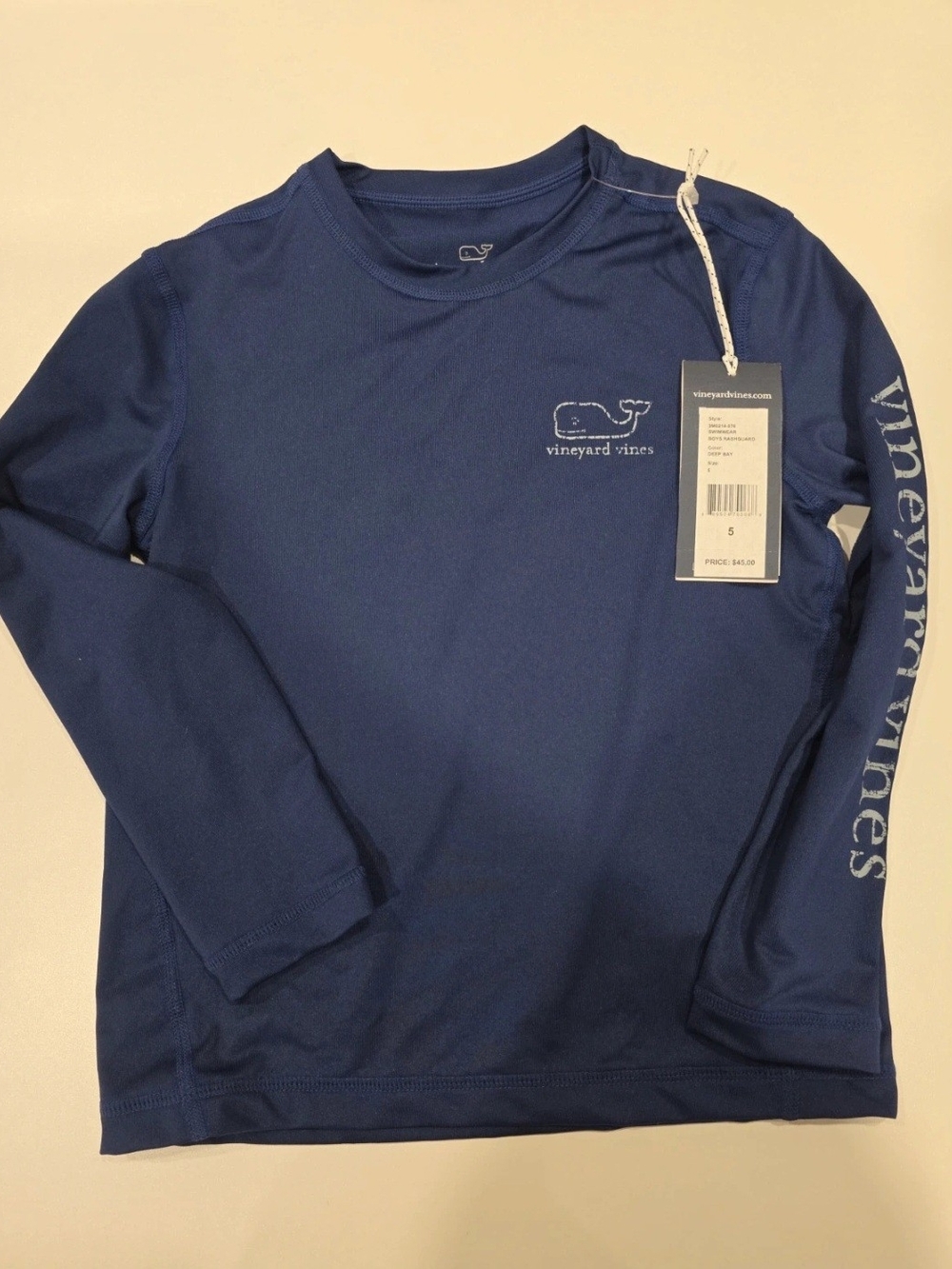 Vineyard Vines Boys' Long-Sleeve Whale Tee - Navy Blue